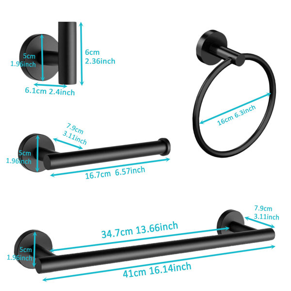 Symple Stuff Andrie 4 Piece Bathroom Hardware Set Wayfair.co.uk